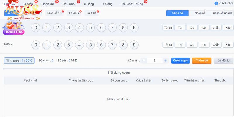 Hình thức bao lô dễ chơi và tỷ lệ thắng cao